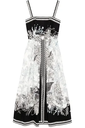 Elie saab Robe en coton à imprimé graphique