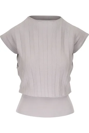 Agnona Blouse plissée à ourlet nervuré