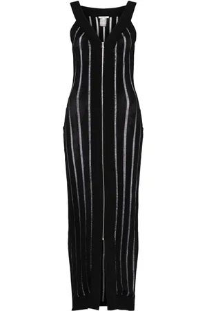 Nensi Dojaka Robe en maille nervurée à coupe longue