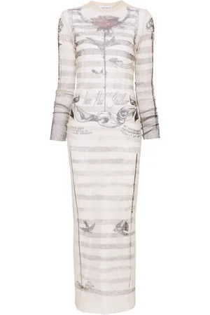 Jean Paul Gaultier Robe longue Tattoo Marinière