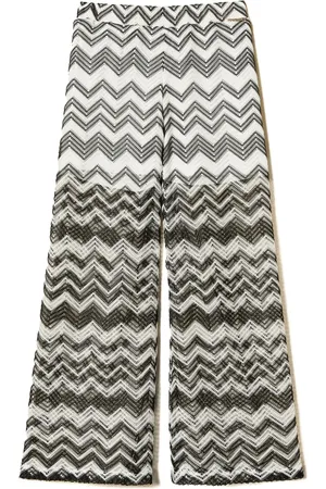 Twin-Set Pantalon en résille à motif chevrons