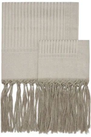 Brunello Cucinelli Lot de deux serviettes à chevrons