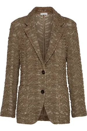 Brunello Cucinelli Blazer à dentelle appliquée