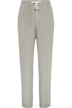 Brunello Cucinelli Pantalon fuselé à lien de resserrage