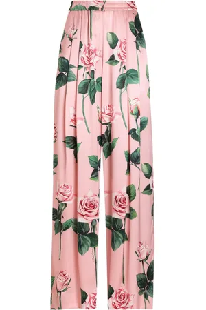 Dolce & Gabbana Pantalon à roses imprimées
