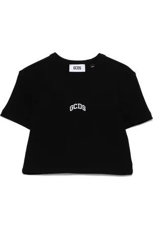 GCDS T-shirt crop à logo brodé