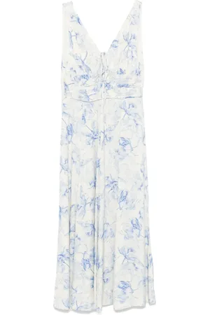 Maje Robe mi-longue à fleurs