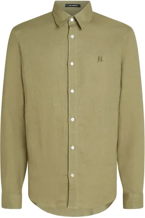 Karl Lagerfeld Chemise en lin à logo brodé