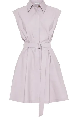Brunello Cucinelli Robe courte à taille ceinturée