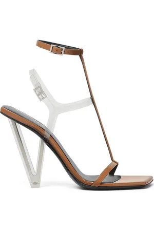 VERSACE Sandales V2025 105 mm en cuir à fini verni