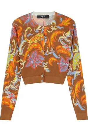 VERSACE Cardigan Exotic Barocco à coupe crop
