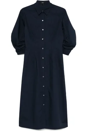 THEORY Robe mi-longue à fronces