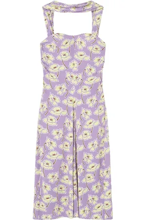 VERSACE Robe mi-longue Poppies à design drapé