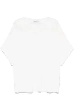 Ermanno Firenze T-shirt en maille fine à dentelle fleurie