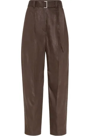 Brunello Cucinelli Pantalon à taille ceinturée