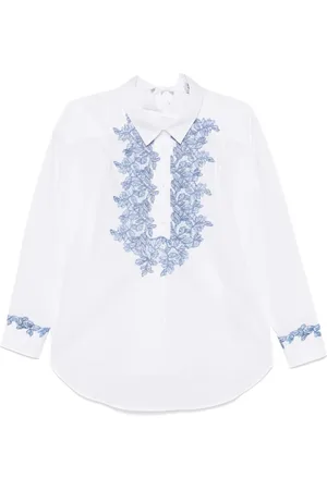 Ermanno Firenze Blouse à fleurs en dentelle