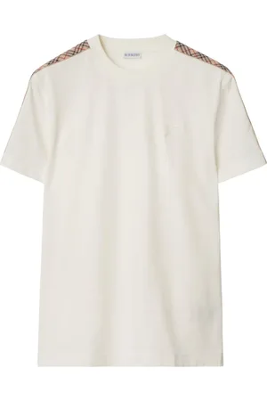Burberry T-shirt en coton à bords à carreaux
