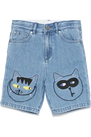 Stella McCartney Short en jean à broderies