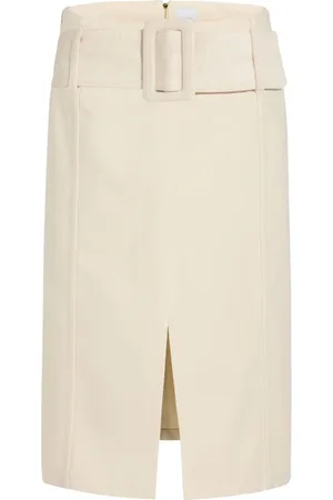 Patou Jupe mi-longue en jean à taille ceinturée