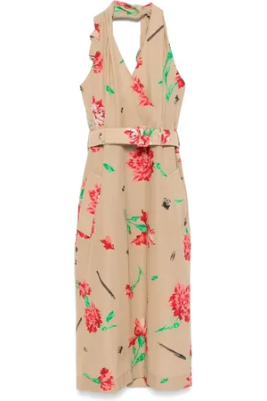 Moschino Robe mi-longue à taille ceinturée