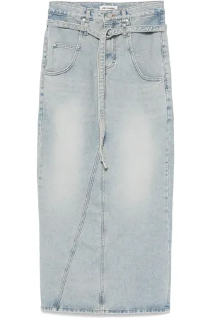 Low Classic Jupe longue en jean à taille ceinturée