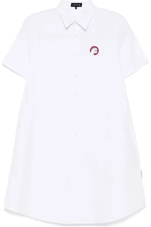AGNÈS B. Robe-chemise à logo brodé