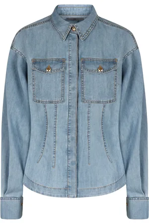 Elisabetta Franchi Chemise en jean à design péplum