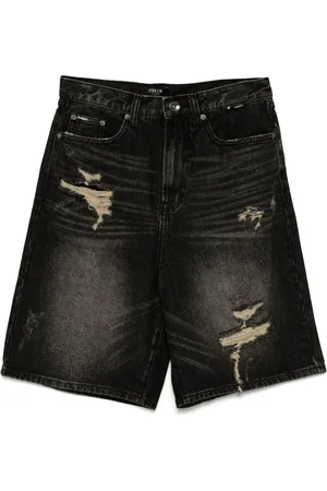 FIVE CM Short en jean à effet usé