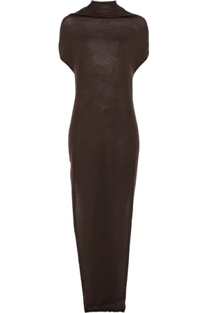 Rick Owens Robe en maille fine à coupe longue