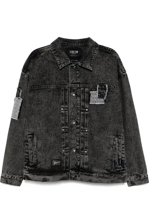 FIVE CM Veste en jean à design patchwork