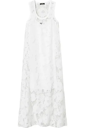 Twin-Set Robe en organza à fleurs brodées
