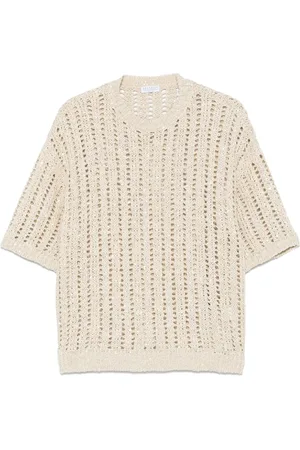 Brunello Cucinelli T-shirt en maille ajourée