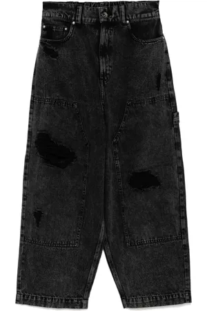 FIVE CM Jean cigarette à effet usé