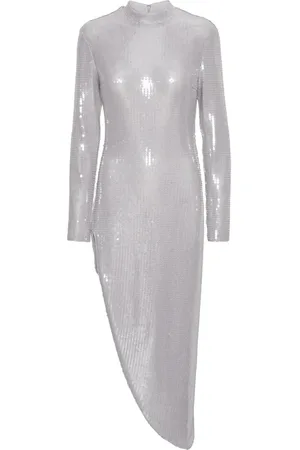 ROTATE Robe fendue à ornements en sequins