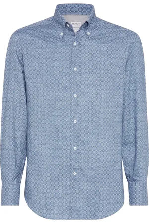 Brunello Cucinelli Chemise à motif jacquard