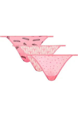 Moschino Lot de trois strings à logo imprimé