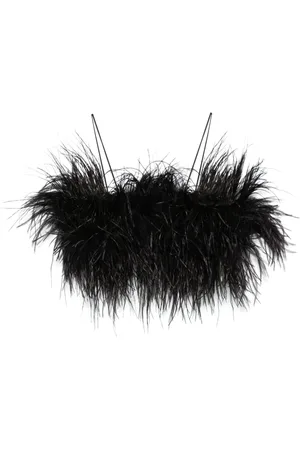 Serafini Haut sans manches orné de plumes