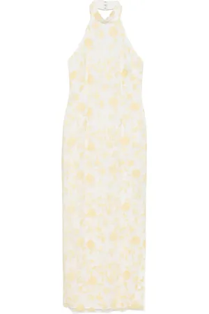 ROTATE Robe longue à fleurs en perles