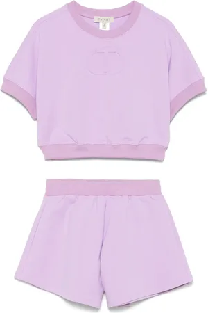Twin-Set Ensemble-short à logo embossé
