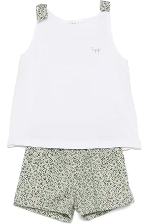 Il gufo Ensemble short-haut à fleurs imprimées