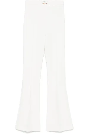 Elisabetta Franchi Pantalon évasé en crêpe à design superposé