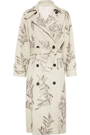 Brunello Cucinelli Trench brodé Flora