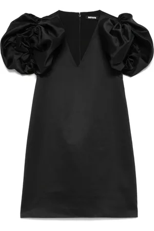 ROTATE Robe évasée en satin à coupe courte