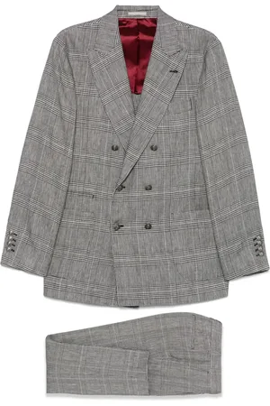 Brunello Cucinelli Costume à carreaux Prince de Galles