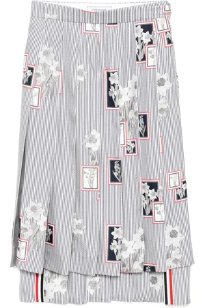 Thom Browne Jupe plissée à fleurs