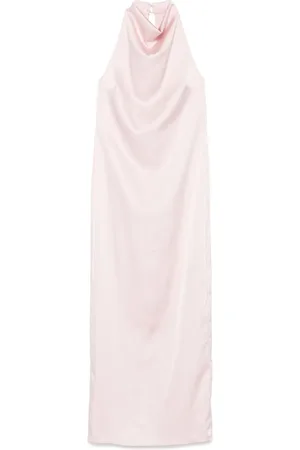 ROTATE Robe en satin à dos-nu