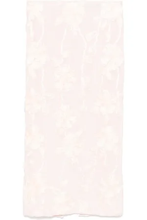 ROTATE Jupe crayon à fleurs en mesh