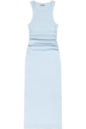 Ganni Robe longue en maille nervurée à bretelles
