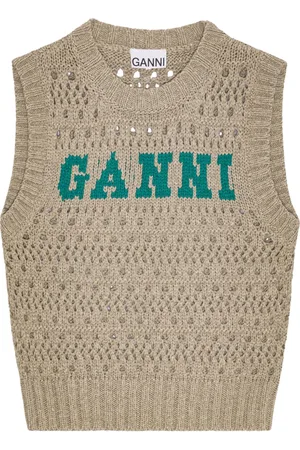 Ganni Haut en maille à logo intarsia