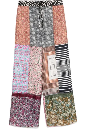 Marine Serre Pantalon en foulards de soie Regenerated